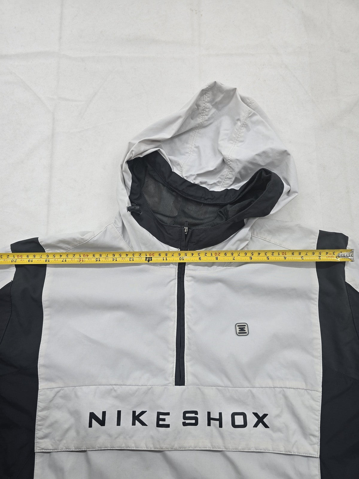 Nike Men's L White/Black Color Block Hooded Windbreaker Zipper
