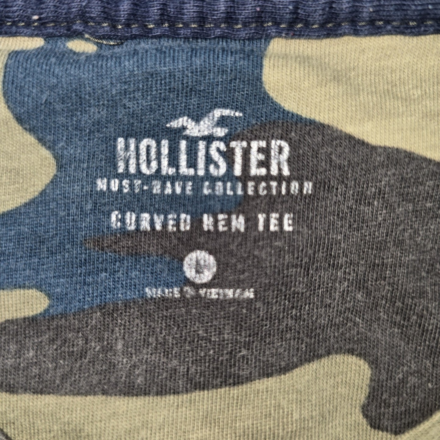 Hollister Boys Camo Logo Green/Blue/Black 3T Cotton Tee Shirt