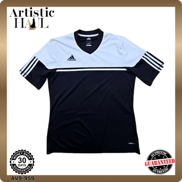 Adidas Women's Black White Climacool Soccer Jersey L V-Neck