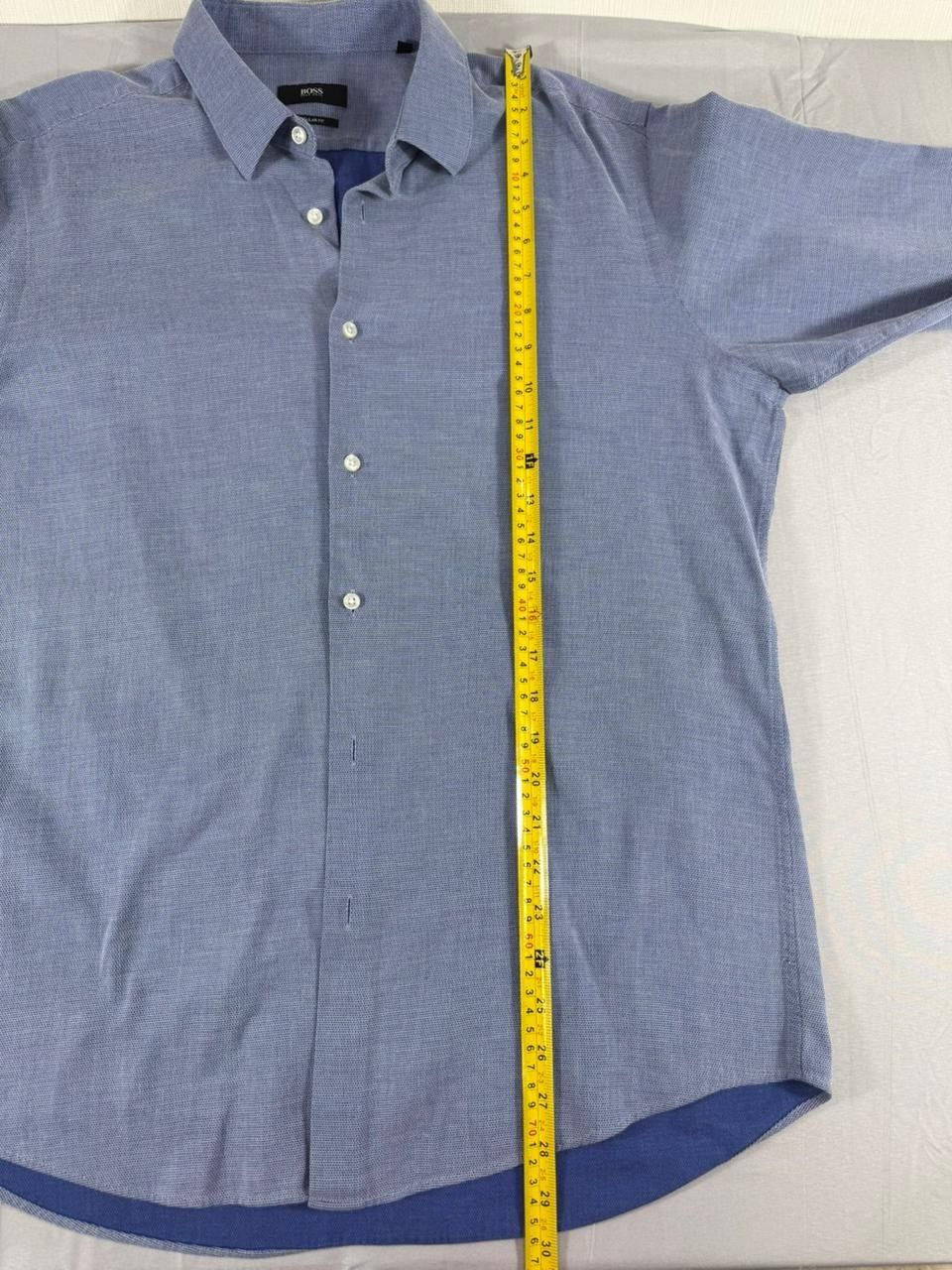 Hugo Boss Men's Button Up Shirt Medium M Blue Long Sleeve Regular Fit