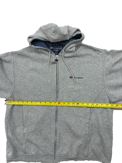 Champion Men's Gray Fleece Pullover Hoodie Size L C Logo