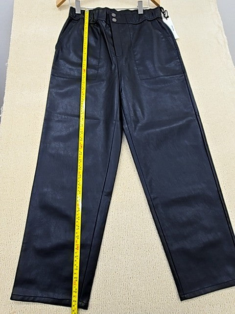 Reiko Women's XL Black Baggy Wide Leg Pants Elastic Waist Drawstring