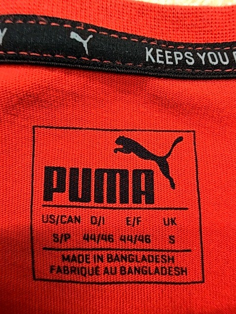 Puma Red Cotton Short Sleeve Crewneck T-Shirt Men's S