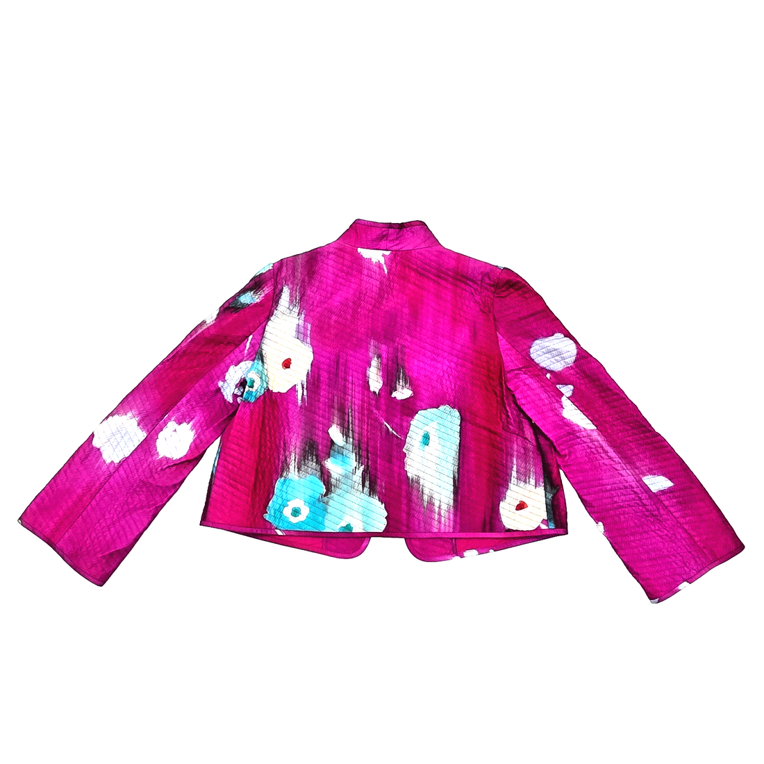 Giorgio Armani Fuchsia Printed Quilted Silk Jacket Floral Print 44 BNWT