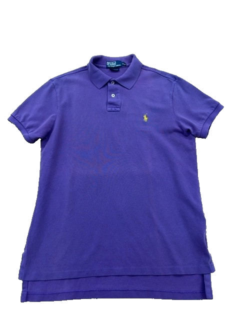 Polo Ralph Lauren Men's Purple Cotton Polo Shirt Size M Custom Fit