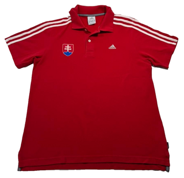Adidas Men'S Polo Shirt Embroidered Slovakia Emblem Authentic Size M