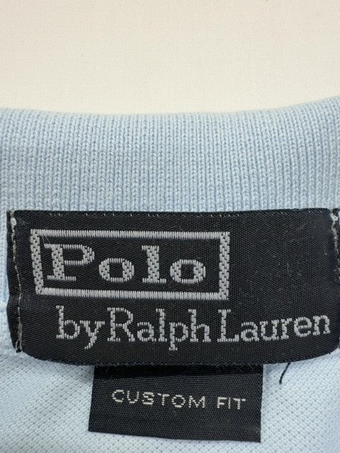 Polo Ralph Lauren Boys Light Blue Logo Long Sleeve Shirt Size 7 Excellent