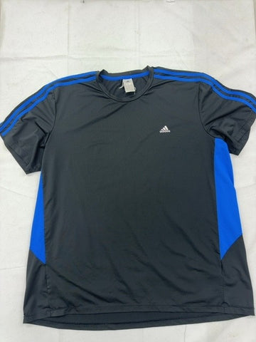 Adidas Men's Grey 3-Stripes Crewneck T-Shirt 2XL Short Sleeve