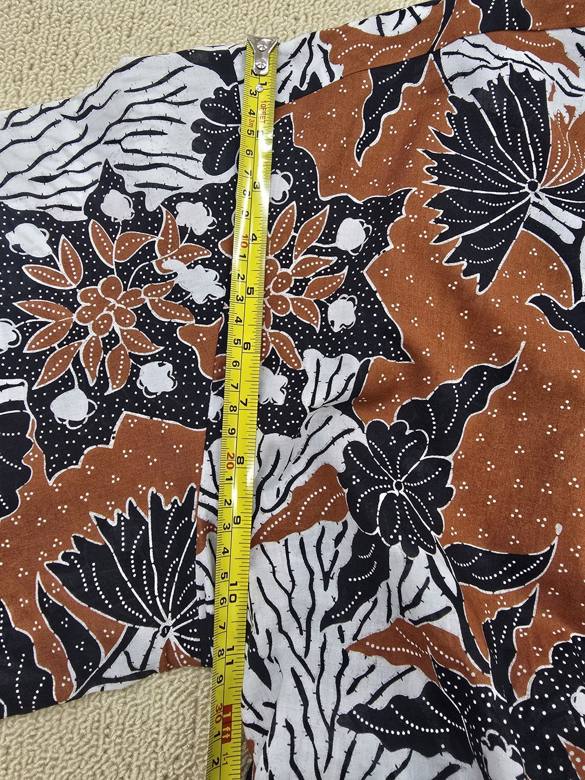Maje Women's Brown Black Floral Collared Short Sleeve Shirt Size 38