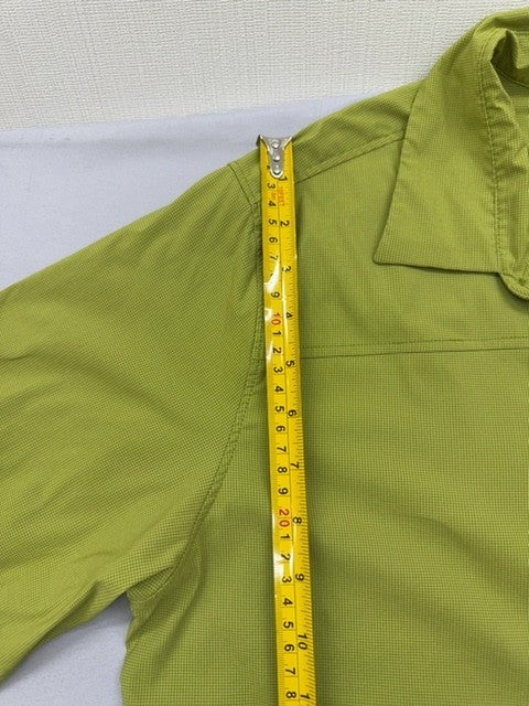 Jack Wolfskin Men's Lime Green Nylon Button-Down Shirt Size M