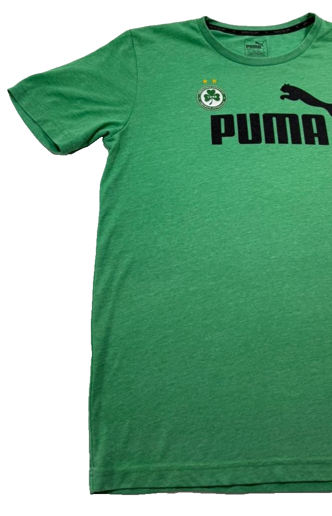 Men's Puma Print T-Shirt Green Size S