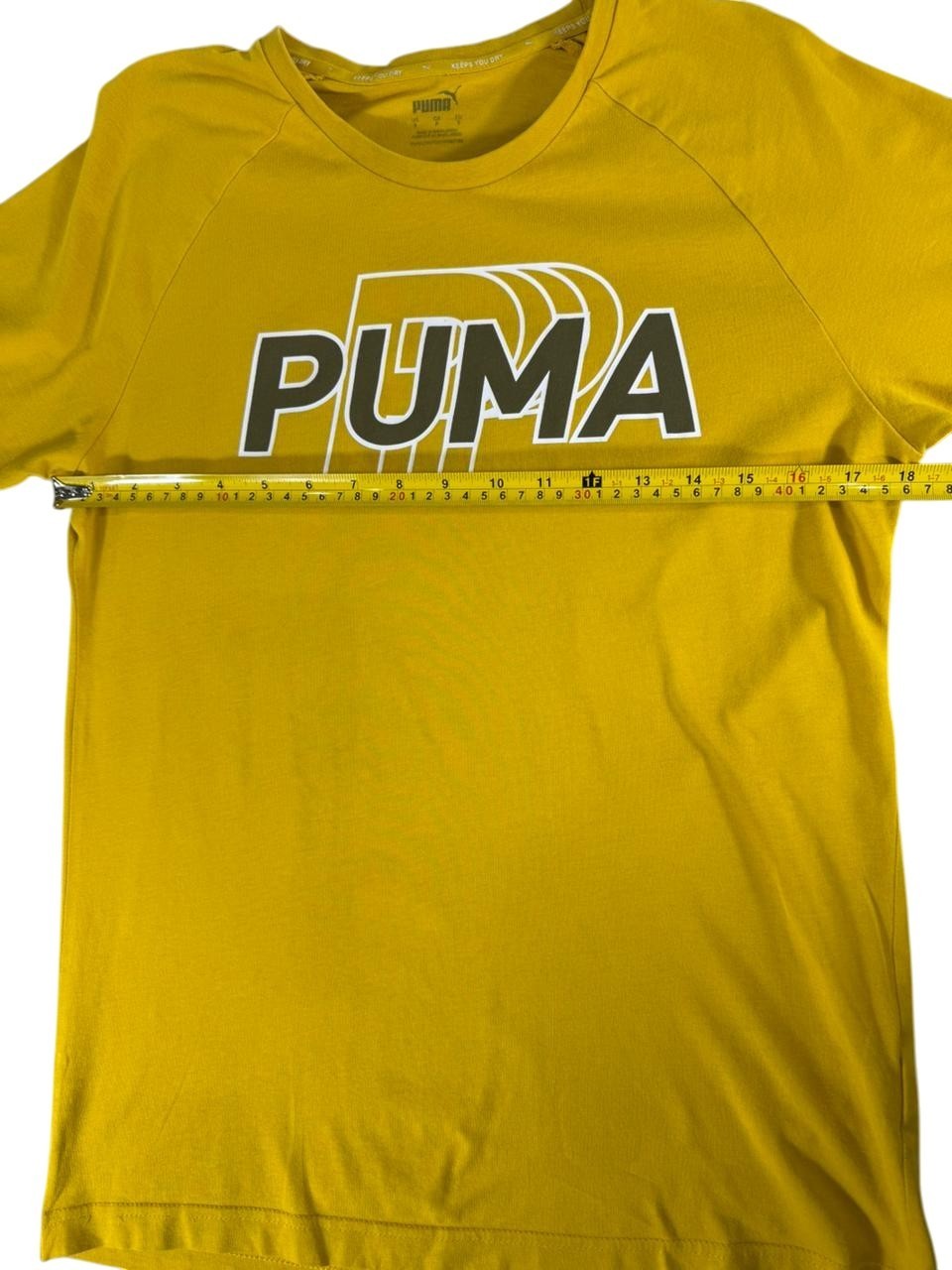 Puma Men's Yellow Logo T-Shirt Size S Short Sleeve Crew Neck