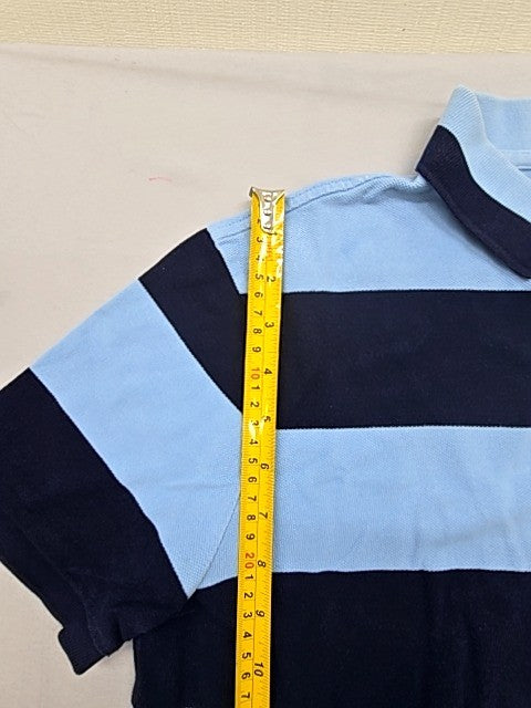 Polo Ralph Lauren Men's Light Blue Navy Striped Polo Shirt Size M Slim Fit