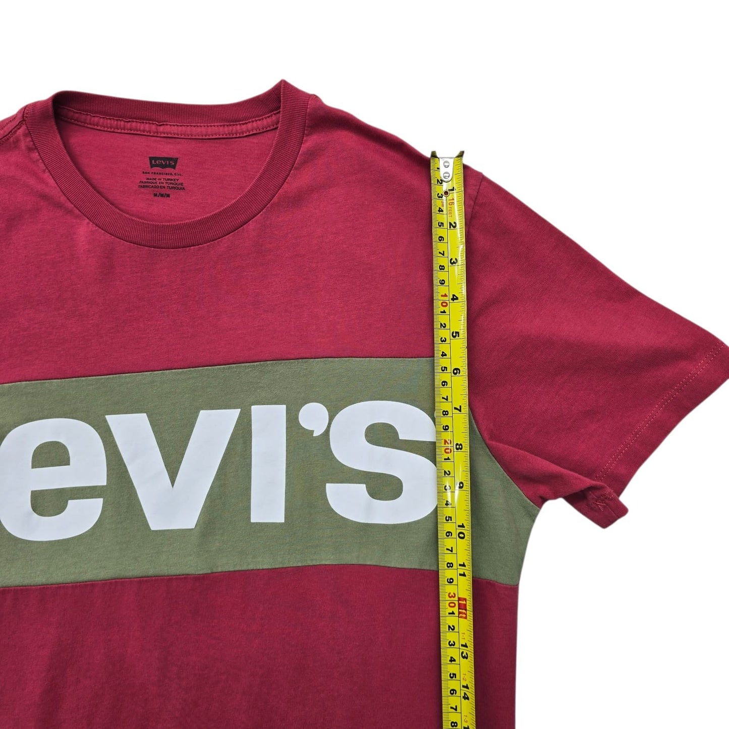 Levi's Men's Red Color Block Logo Graphic T-Shirt Size M