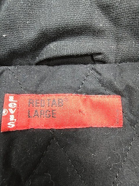 Levi's Mens Black Utility Parka Jacket Size L Lightweight Hood Pockets Good
