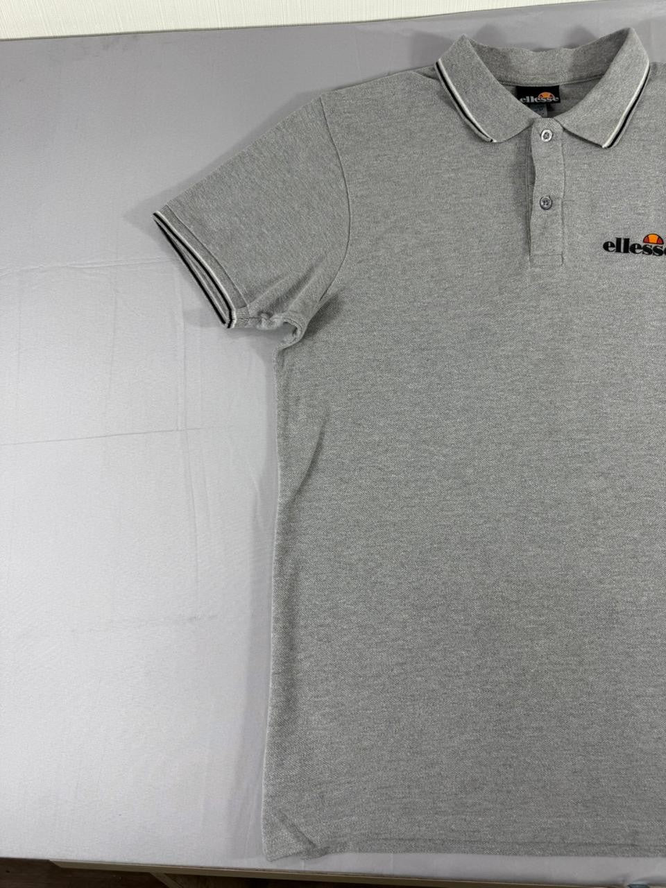 Ellesse Classic Men's Polo Shirt Gray Size M Short Sleeve