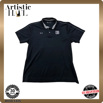 Under Armour HeatGear Black Polo Shirt Men's LG Short Sleeve Loose