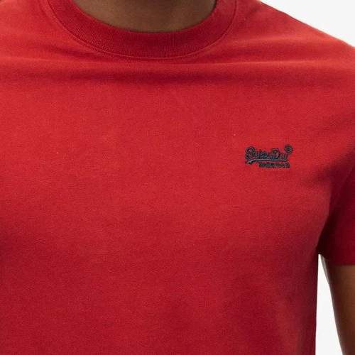 Superdry Men's Red Short Sleeve T-Shirt Embroidered Logo Size 3Xl