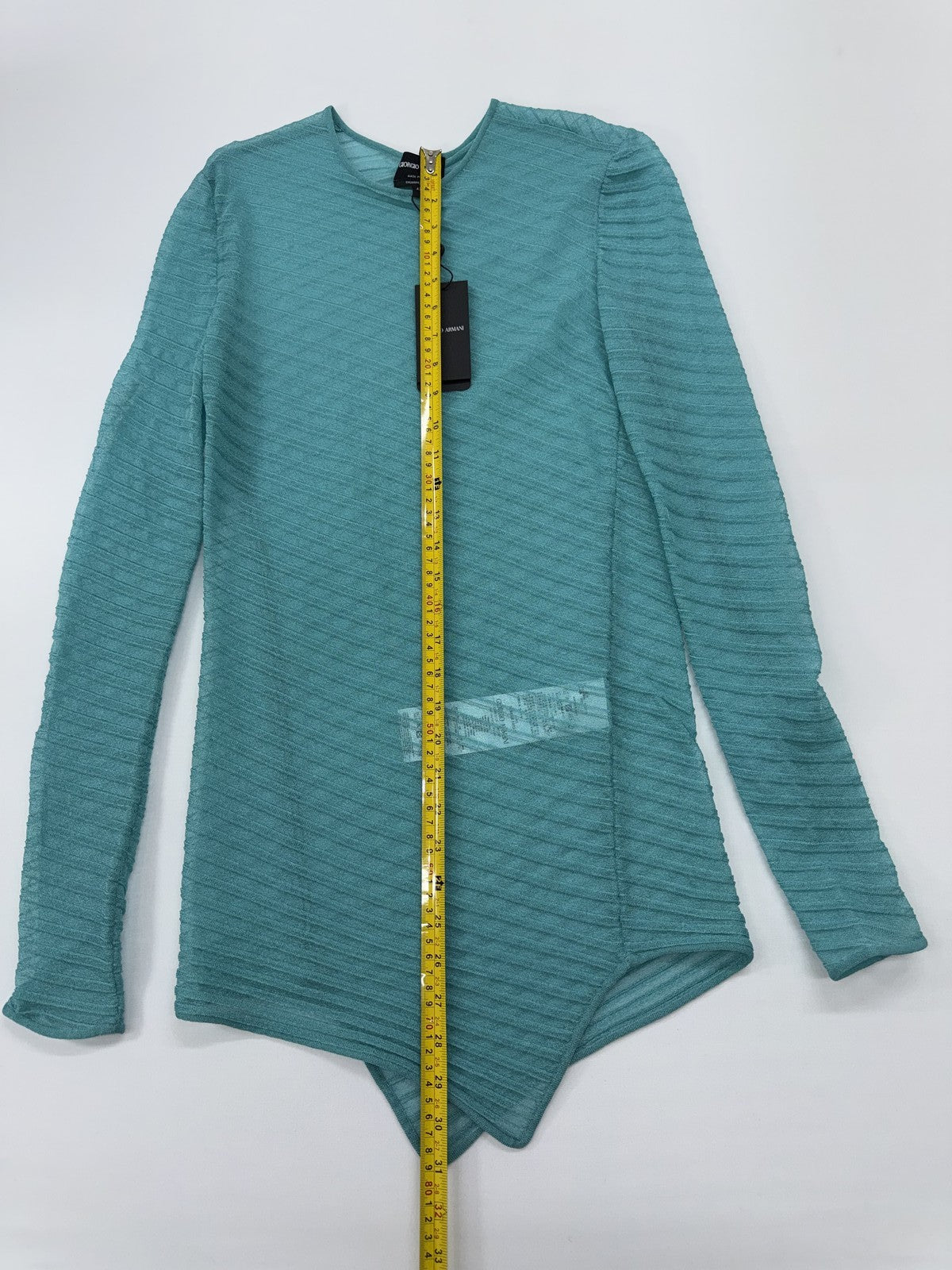 Giorgio Armani Women’s Teal Textured Bodysuit EU 42
