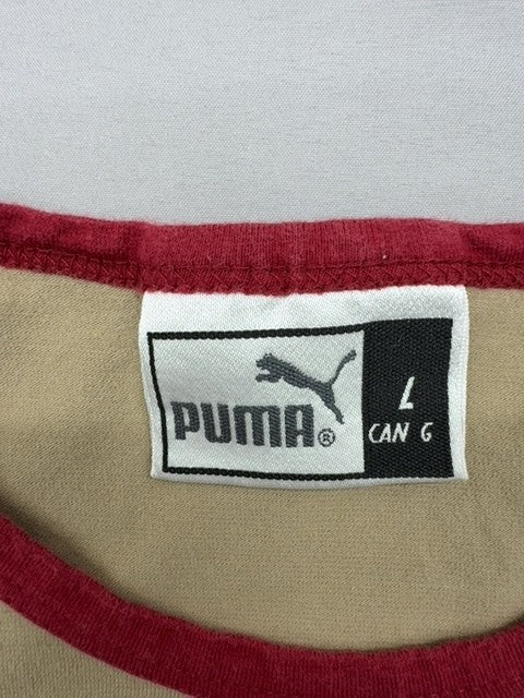 Puma Men's Beige L Cotton Short Sleeve Crewneck T-Shirt