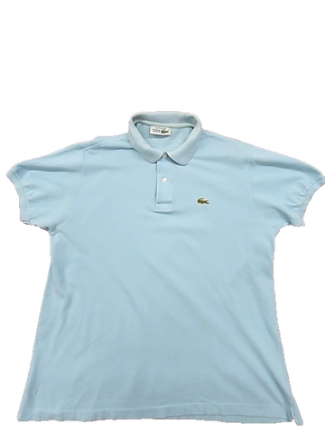 Lacoste Men's Light Blue Cotton Polo Shirt Size 6 Vintage France