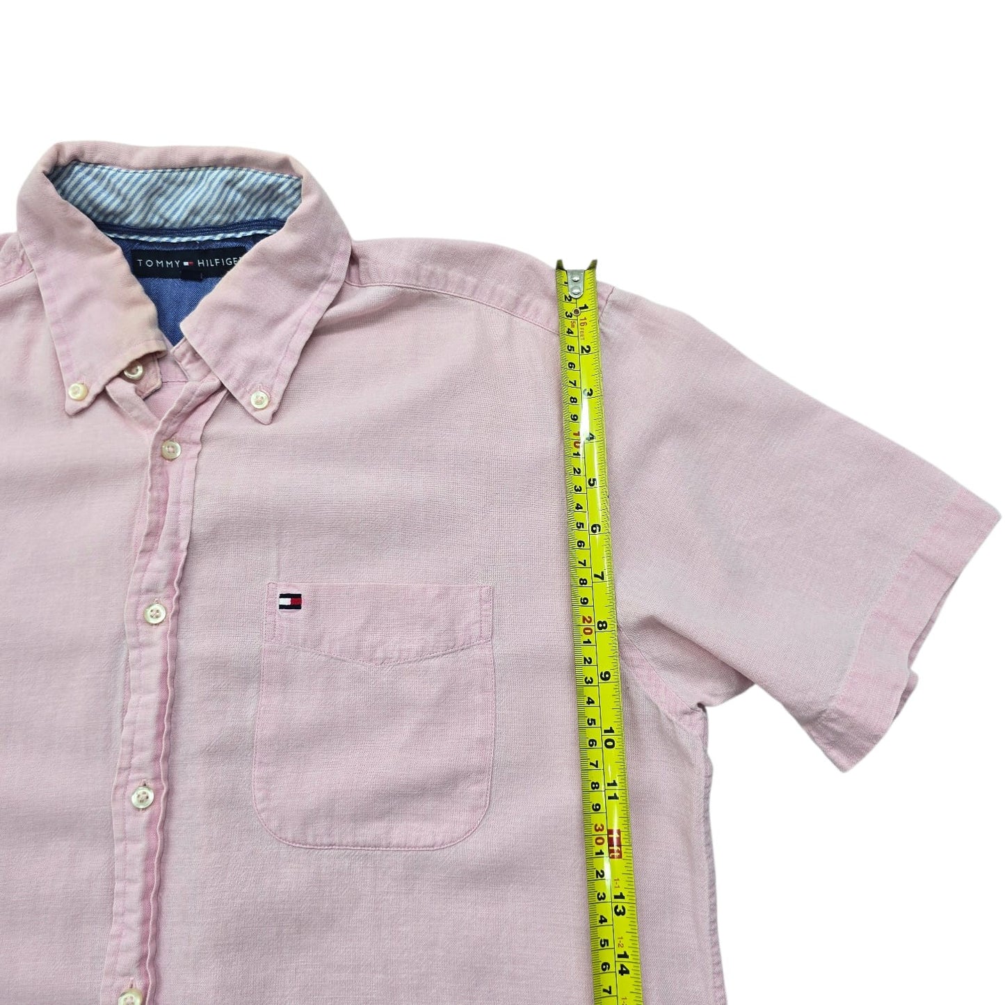 Tommy Hilfiger Men's Pink Cotton Button-Down Shirt Size M