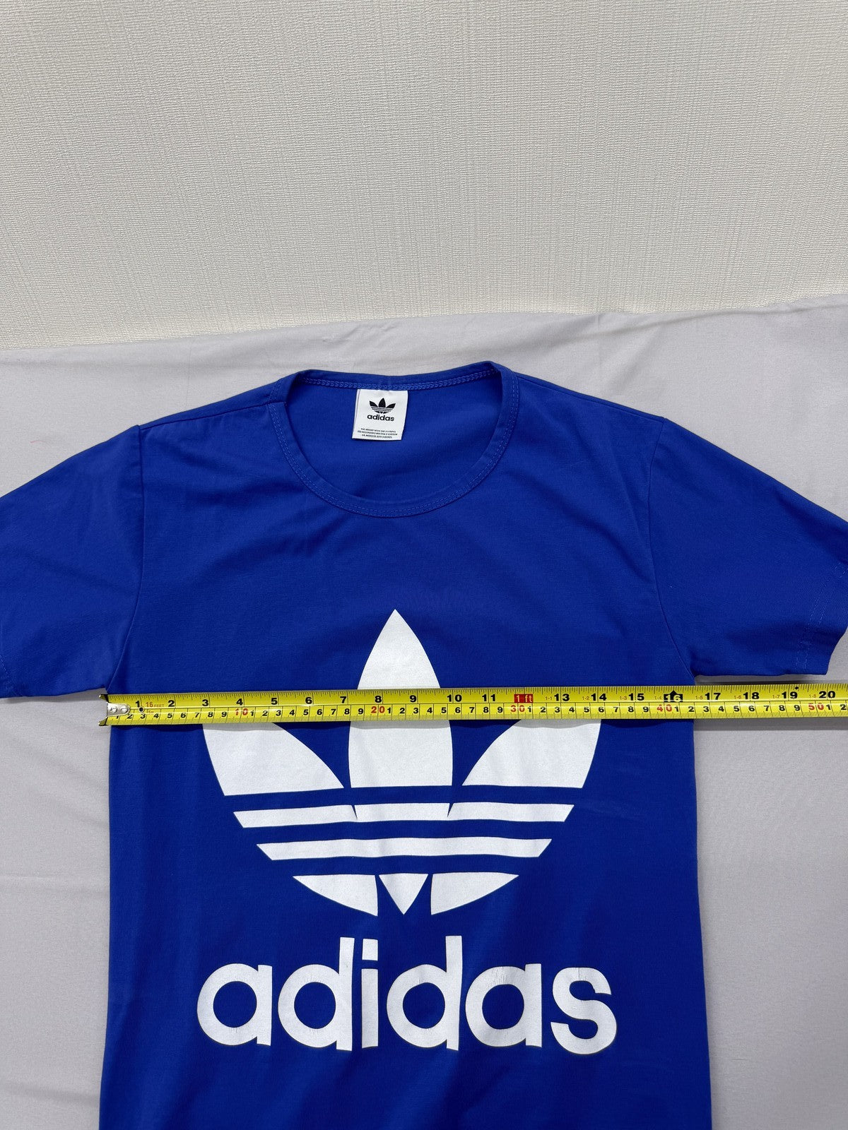 Adidas Blue Cotton Short Sleeve Crewneck T-Shirt L Unisex Adult