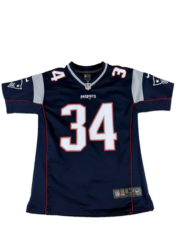 New England Patriots #34 Nike On Field NFL Football Jersey Navy Blue Youth