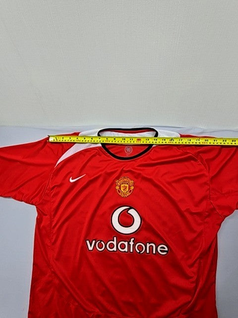 Nike Men's Red Manchester United Soccer Jersey XL Short Sleeve Vintage