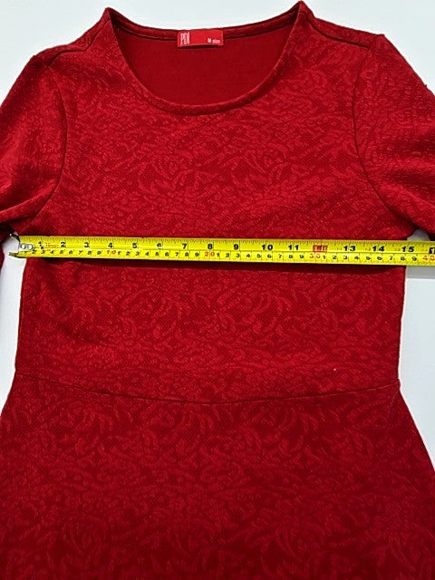 PDI Women's Red Fit & Flare Knee-Length Dress M