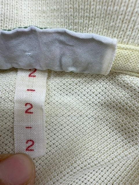 Lacoste Men's Cream Short Sleeve Polo Shirt Vintage France Croc Logo