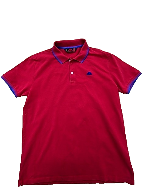 Kappa Red Cotton Polo Shirt XXL Short Sleeve Button Men Regular