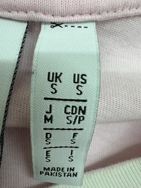 Adidas Originals Pink Women's S Short Sleeve 3-Stripes T-Shirt Cotton