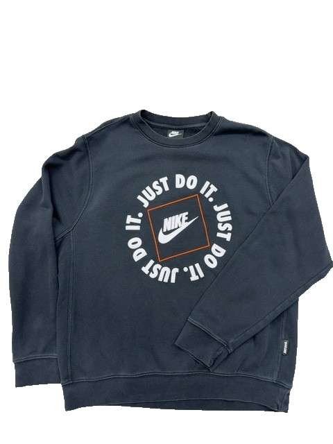 Nike Men's Grey Crewneck Sweatshirt L Just Do It Long Sleeve