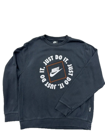Nike Men's Grey Crewneck Sweatshirt L Just Do It Long Sleeve