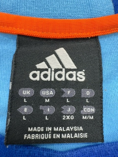 adidas Boys Light Blue Sports T-Shirt Size L Regular Crew Neck