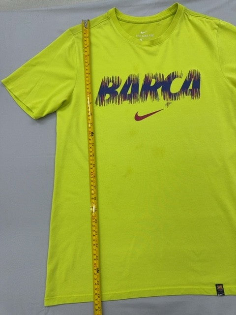 Nike Unisex Green Dri-FIT FC Barcelona T-Shirt Size S Athletic