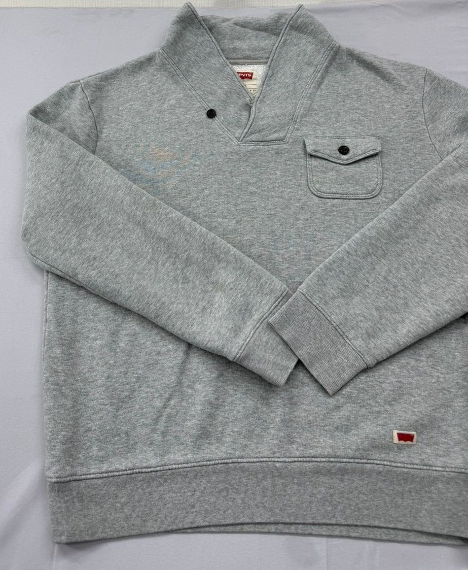 Levi's Gray Mockneck Fleece Sweatshirt Size L