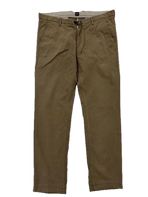 Hugo Boss Men's Khaki Cotton Chinos 36R Regular Fit