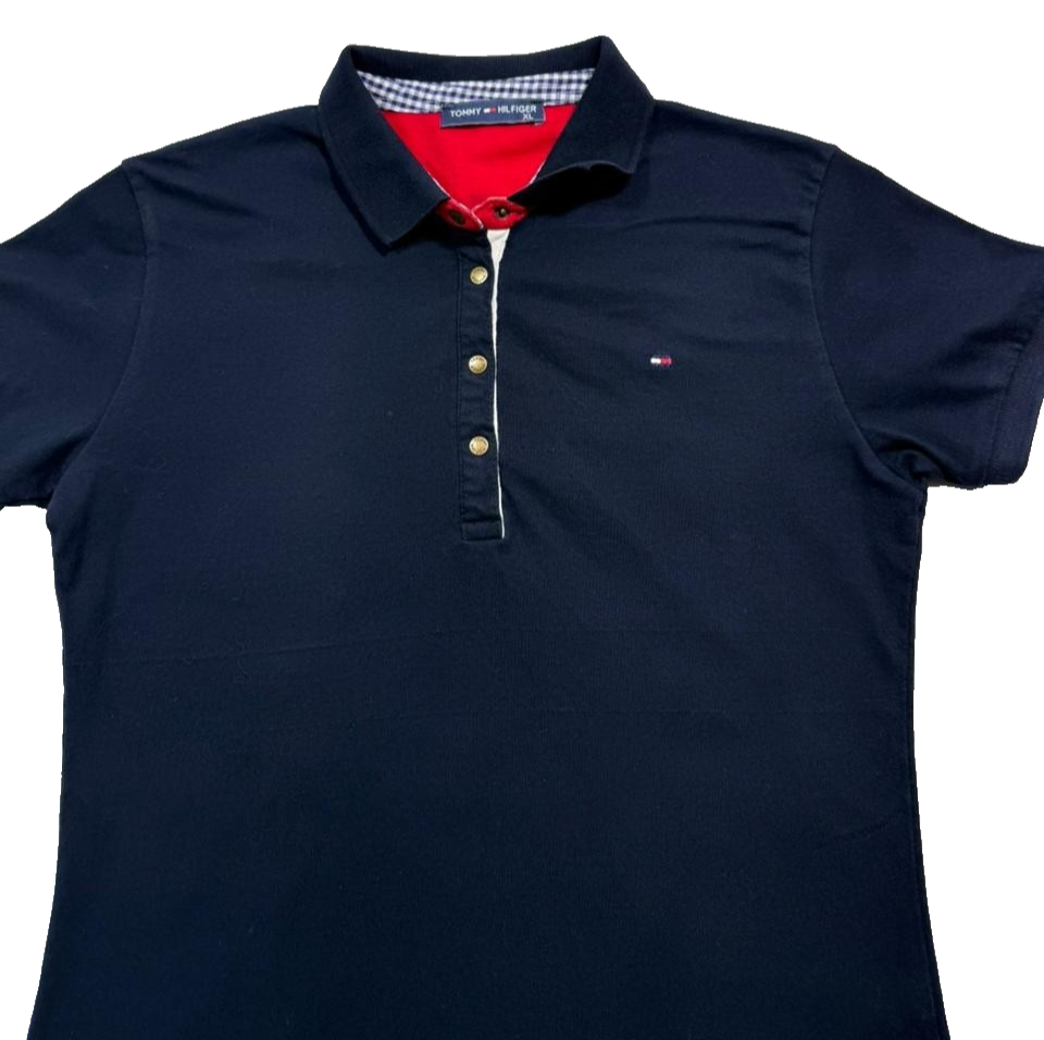 Tommy Hilfiger Women's Slim Flag Polo Shirt Short Sleeve Size XL Logo Cotton
