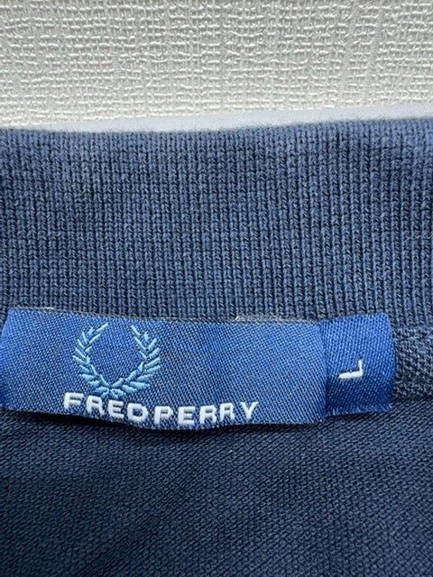 Fred Perry Men's Navy Polo Shirt L Laurel Wreath England Cotton