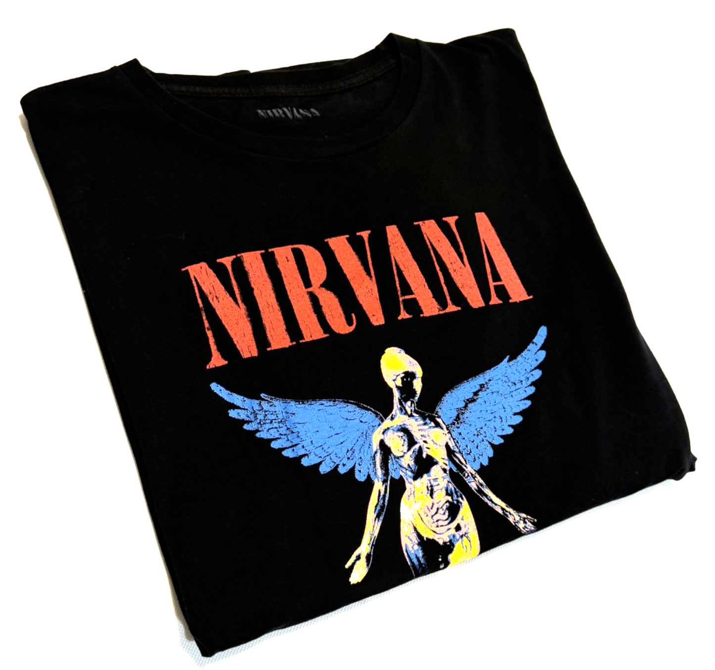 Nirvana In Utero Graphic T-Shirt Women Medium Black Short Sleeve Music