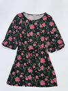 Roses Floral Girls Black Dress product image 1