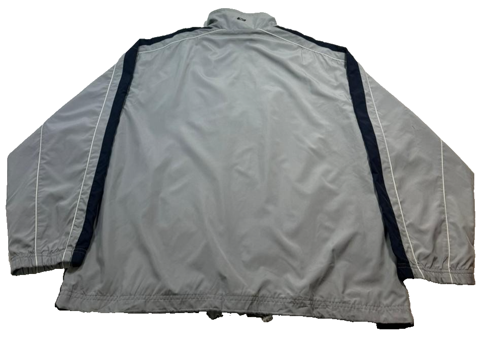 Grey And Navy Vintage Reebok Windbreaker Jacket - Size M