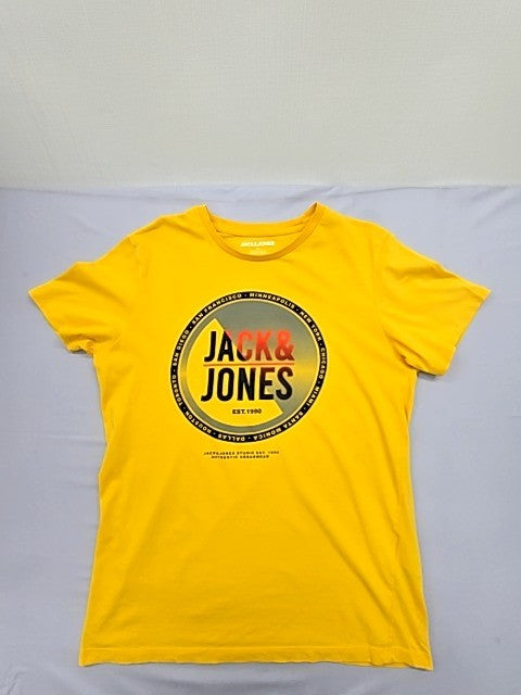 Jack & Jones Unisex Yellow T-Shirt – Size S, Short Sleeve, Crew Neck