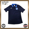 Umbro Men's Navy Football Polo Shirt England Badge Short Sleeve
