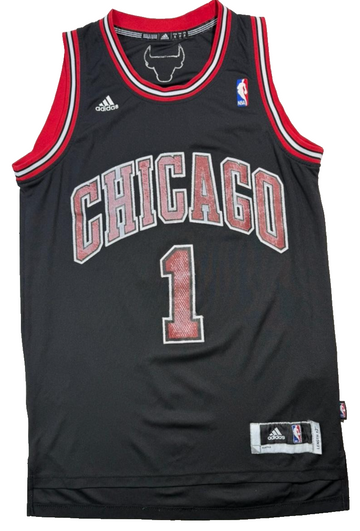 Adidas Derrick Rose Chicago Bulls #1 Alternate Black Jersey - Size S