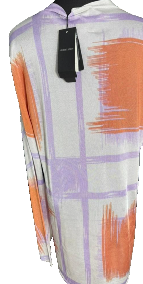 BNWT Giorgio Armani Women's Abstract Print Button-Front Tunic Top Italy Size 40