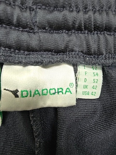 Diadora Men Navy Track Pants Elastic Drawstring Size 52 Regular