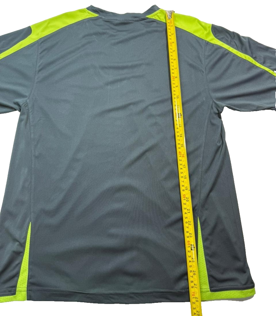 Puma Men's Training T-Shirt Black & Lime Green Gradient Halftone Soccer Jersey L